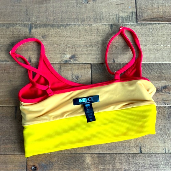Free People / Beach Riot Eva Bikini Top | Medium | Red, Pink, Yellow - Picture 3 of 5